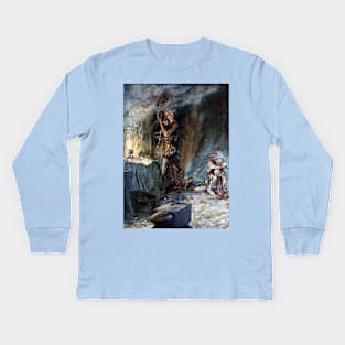 The Forging of Niblung - Siegfried and the Twilight of the Gods  - Arthur Rackham Kids Long Sleeve T-Shirt